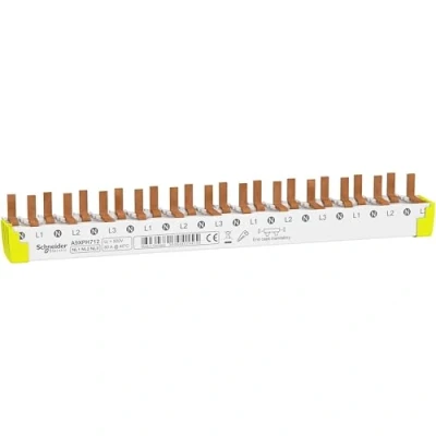 Afbeelding van Schneider Electric A9XPH712 kam rail onderste connector gemakkelijk te snijden Acti 9, 3P+N, 80A, 230V, antracietgrijs 12 modules voor 6 FI/LS