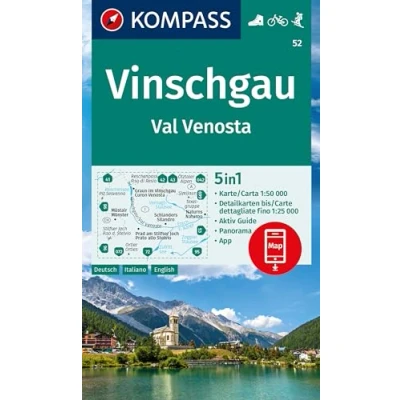 Afbeelding van KOMPASS Wanderkarte 52 Vinschgau / Val Venosta 1:50.000