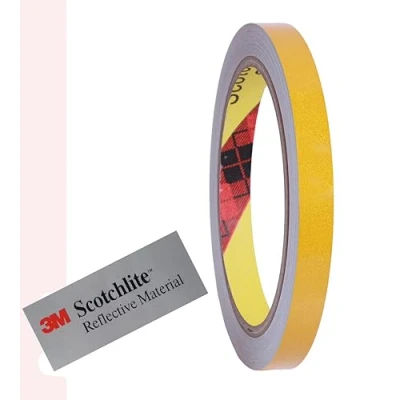 Afbeelding van 3M 610C reflecterende band, strip, veiligheidswaarschuwingsstrip, waterdicht, geel, 20 mm x 10 m