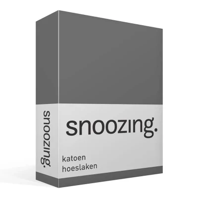 Afbeelding van Snoozing Hoeslaken Tweepersoons 120x200 cm Percale katoen Antraciet