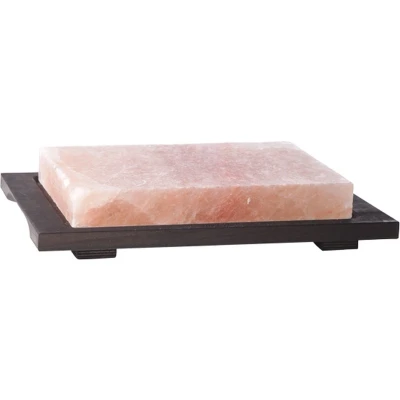 Afbeelding van Bisetti Zoutsteen BBQ 20 x 30 cm in houten basis
