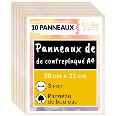 Afbeelding van Creative Deco A4 Multiplex 3mm 300x210mm 10 st., Baltische Berkenhout