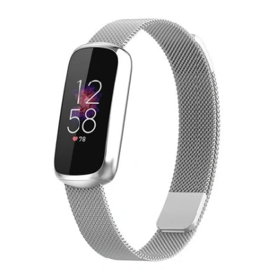 Afbeelding van Fitbit Luxe Milanese bandje Zilver RVS Horlogebandje