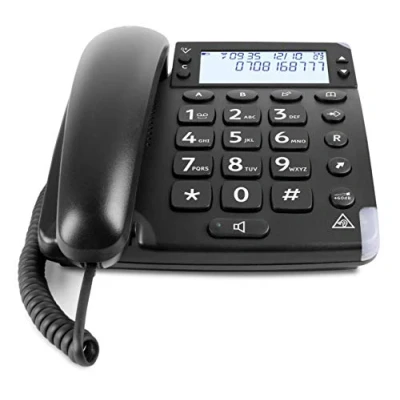 Afbeelding van Doro Magna 4000 vaste telefoon, versterkt + 60 dB op de handset, met gespreide toetsen, groot display (zwart) [Franse versie]