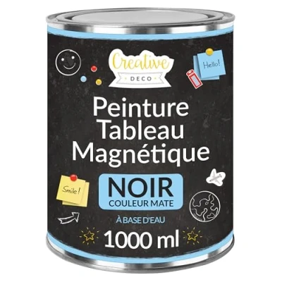 Afbeelding van Creative Deco Zwart Krijtbord Verf Magneetverf 1000ml Mat, voor Muren