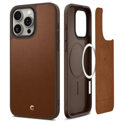 Afbeelding van Spigen Cyrill Kajuk iPhone 15 Pro Max Hoesje MagSafe Back Cover Bruin