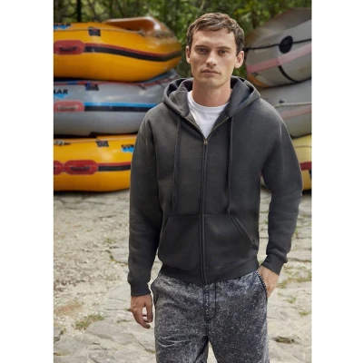 Afbeelding van Fruit of the Loom Herren Kleding Sweatshirts en Hoodies Capuchontruien Houtskool XL