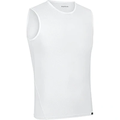 Afbeelding van GripGrab Ultralight Mesh Mouwloos Base Layer Zomer Fiets Ondershirt Polygiene Zweethemd Wit Heren Maat S