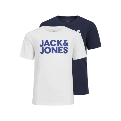Afbeelding van Jack &amp; Jones Junior Jjecorp LOGO TEE CREW NECK 2 PACK Tshirt print Navy blazer voor kinderen, Maat: 176,