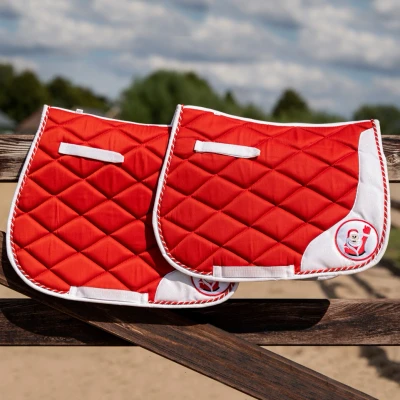 Image de HB Tapis de Selle Christmas Dressage Red Glitter Full