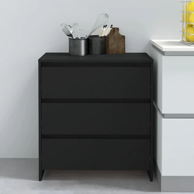 Afbeelding van Dressoir 70x41x75 cm spaanplaat zwart