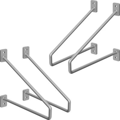 Afbeelding van ML Design 4 stuks plankbeugel, 220 mm, zilver, gemaakt van staal, haarspeld plankbeugels, zwevende wandbeugel, planksteun voor wandmontage, industriële wandplank, wandbeugel