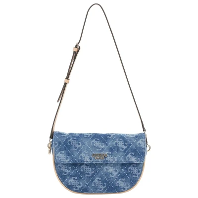 Afbeelding van Guess Cerelia Flap Schoudertas Dames Denim Logo