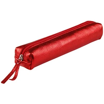Image de Clairefontaine 400003C Petite Trousse Slim Cuirisé 4x2,5x19,5 cm en Véritable Cuir, Rouge