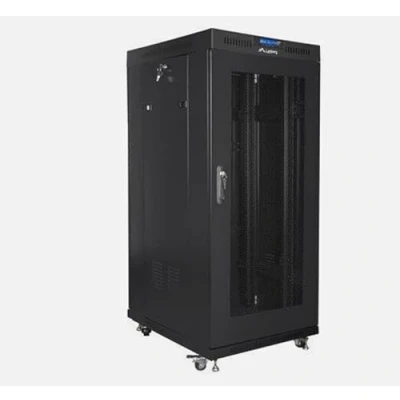 Afbeelding van Lanberg FF01 6827 23BL rack 27U Vrijstaande rek Zwart