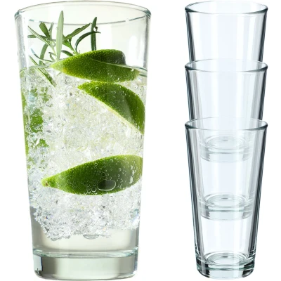 Afbeelding van KADAX Drankglazen, cocktailglazen van robuust glas, longdrinkglazen, universele glazen voor water, sap, dranken of whisky (4 x 340 ml)