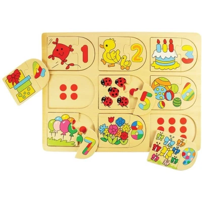Afbeelding van Bigjigs Houten Leerpuzzel Getallen, 18dlg.