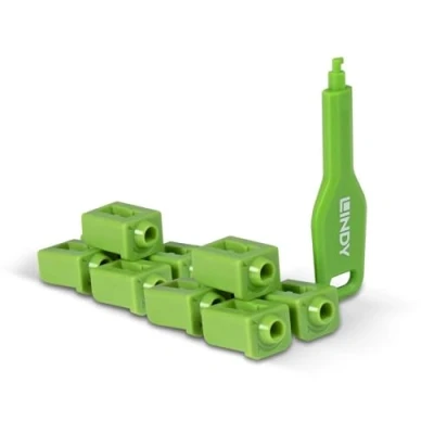 Afbeelding van Lindy SFP poortsloten Groen 10 stuks+ 1 sleutel, Beveiliging van notebooks,