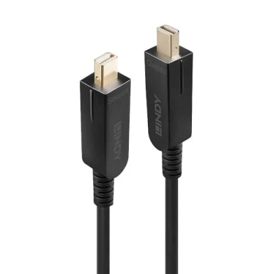 Afbeelding van LINDY 38480 DisplayPort kabel Aansluitkabel Mini stekker, stekker 10.00 m Zwart 8K UHD