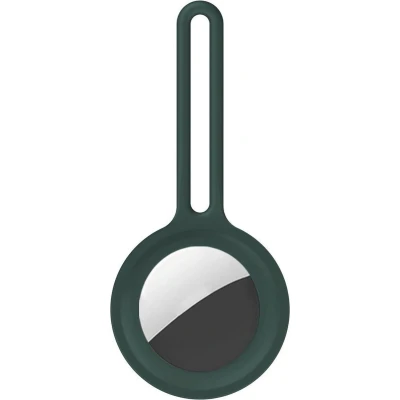 Afbeelding van iMoshion geschikt voor Airtag sleutelhanger Groen hoesje Liquid Silicone Strap Case