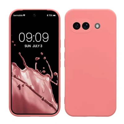 Afbeelding van kwmobile telefoonhoesje geschikt voor Google Pixel 9a Hoesje smartphone Precisie camera uitsnede In Pastelkleurig koraal