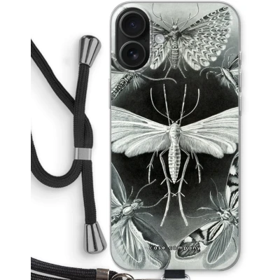 Afbeelding van Case Company® hoesje met Koord geschikt voor iPhone 16 Plus Haeckel Tineida Telefoonhoesje Zwart Bescherming aan alle Kanten en Over de Schermrand