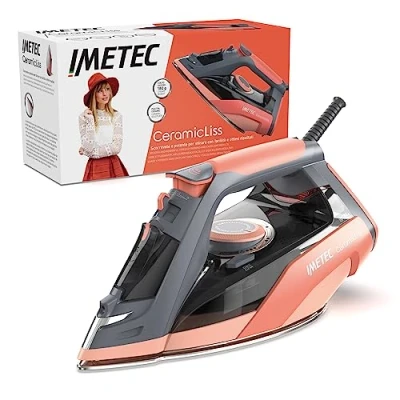 Afbeelding van Imetec Ceramicliss, stoomstrijkijzer, licht, handig, kalkbescherming, 180 g stoom, keramische schuifzool, 2400 W, ergonomische handgreep, energiebesparende technologie