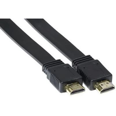 Afbeelding van Exertis Connect Hoge snelheid HDMI platte kabel, verguld, St. A / A, zwart, 5,0 m kabel voor (5 m, HDMI), Videokabel