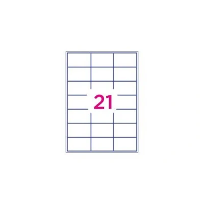 Image de Office Star Blanc 70 x 42 mm 2100 étiquette(s) (100 feuille(s) 21) étiquettes