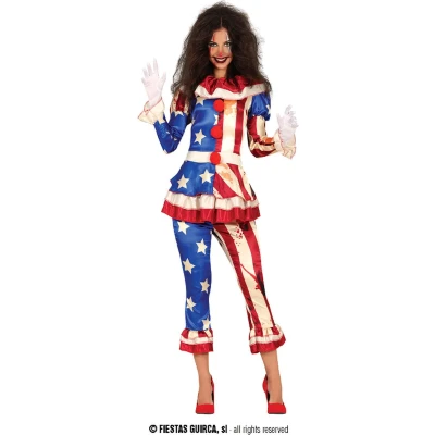 Afbeelding van Fiestas Guirca Patriot Clown dames (L)