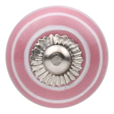 Afbeelding van Good in Style Meubelknop 30mm roze wit gestreept