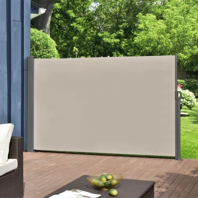Afbeelding van Windscherm uittrekbaar zijluifel 160x300 cm zandkleurig