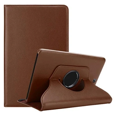 Afbeelding van Cadorabo Tablet Hoesje geschikt voor Samsung Galaxy Tab S2 (8 inch) in PADDESTOEL BRUIN Beschermhoes ZONDER auto Wake Up, met stand functie en elastische band sluiting Book Case Cover Etui