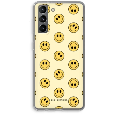 Afbeelding van hoesje geschikt voor Samsung Galaxy S21 Smiley N2 Soft Cover Telefoonhoesje Bescherming aan alle Kanten en Schermrand