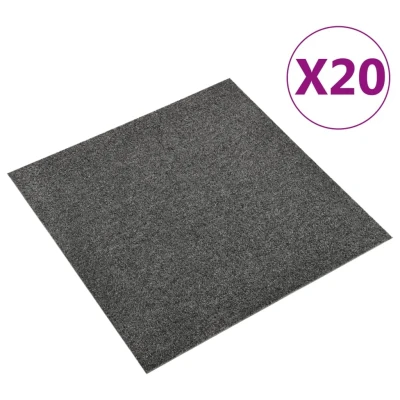 Afbeelding van Tapijttegels 20 st 5 m² 50x50 cm antraciet