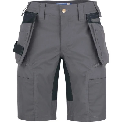 Afbeelding van ProJob 3521 STRETCHSHORT MET AFNEEMBARE SPIJKERZAKKEN 643521 Grijs