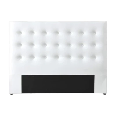 Afbeelding van Hoofdbord met capitonnage 160 cm Kunstleer Wit FRANCESCO L 164.5 x H 125 D 9.5