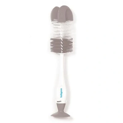 Afbeelding van Baby Ono Wit/Grijs Flessenborstel met Spons &amp; Zuignap 728/04