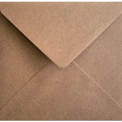 Afbeelding van DJP 100 vierkante enveloppen van gerecycled kraftpapier, effen, 155 x mm