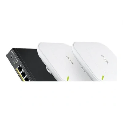 Image de Zyxel GS1915 Netzwerk Starter Kit 8EP 1x + NWA90 2x commutateur 6 points d&#039;accès WiFi &amp; intelligent PoE 8 ports [NWA90AX 8EP] x 10/100/1000 (PoE+) de bureau, fixation murale PoE+ (60