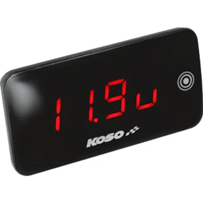 Afbeelding van Temperatuurmeter + voltmeter Koso Slim Line New Generation rood
