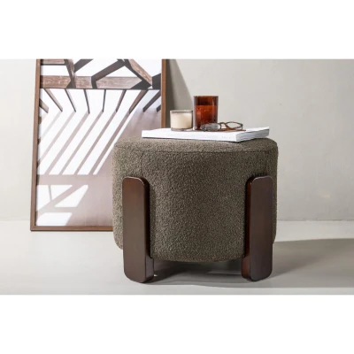 Afbeelding van Nova hocker boucle donkergrijs