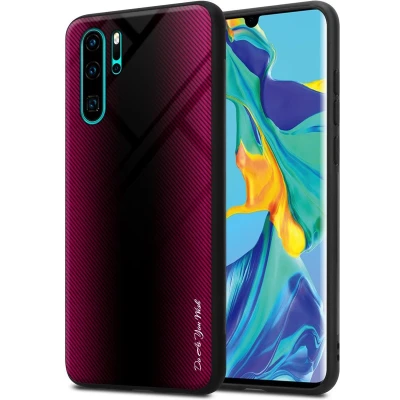 Afbeelding van Cadorabo Hoesje geschikt voor Huawei P30 PRO in PAARS ROZE Beschermhoes gemaakt van TPU silicone Case Cover en achterkant gehard glas