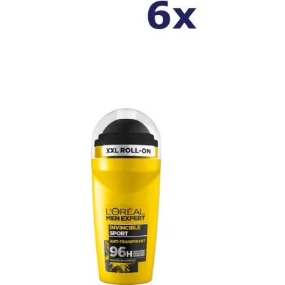Afbeelding van L&#039;Oréal Men Expert Invincible Sport 6 stuks compacte deodorant voor heren, langdurig tegen zweet, 96 uur actie, 50 ml