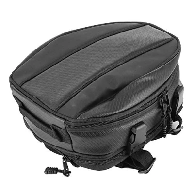 Afbeelding van motorfiets achterbank tas, universele grote capaciteit zadeltas 7,5 l 10 waterdichte stoel / achtertas helmtas organizer opbergpakket achter zwart