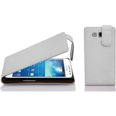Afbeelding van Cadorabo Hoesje geschikt voor Samsung Galaxy EXPRESS 2 in MAGNESIUM WIT Beschermhoes flip design Case Cover van getextureerd imitatieleer