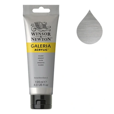 Image de Winsor &amp; Newton Galeria peinture acrylique (120 ml) 617 argent