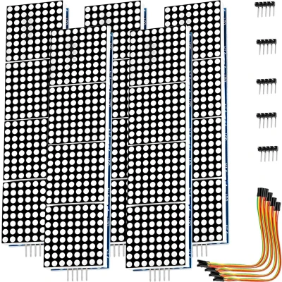 Afbeelding van AZDelivery 5 x MAX7219 8x32 4 in 1 Dot Matrix LED Display Module compatibel met Arduino Inclusief E Book!