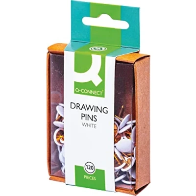 Afbeelding van Q CONNECT punaises, wit, doosje van 120 stuks 10