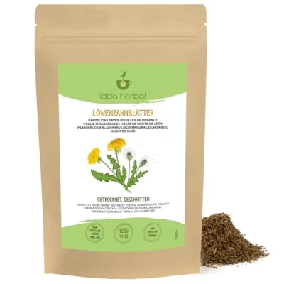 Afbeelding van IDDA Herbal I Paardebloemthee (125 g), losse thee, gedroogde en gesneden paardenbloem, 100% natuurlijk puur voor het bereiden van kruidenthee paardenbloemthee